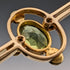British Antique 15ct Gold Greenstone & Pearl Pin Brooch
